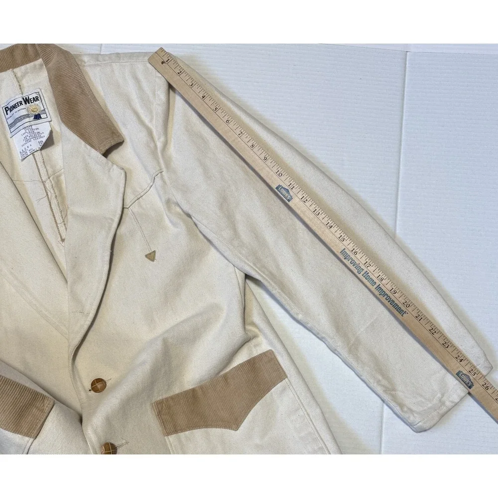PIONEER WEAR - Mens VINTAGE Canvas Cotton &‎ Leather Accents Jacket - Size 42L